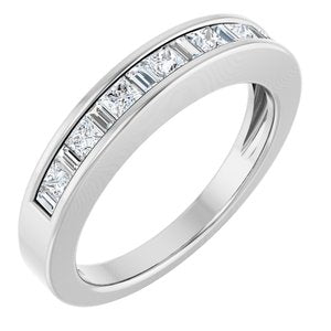14K White 1/2 CTW Natural Diamond Anniversary Band-Square