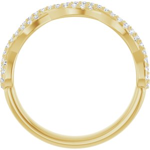 14K Yellow 1/5 CTW Natural Diamond Anniversary Band 54 round faceted stones-Round