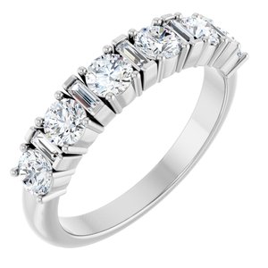 14K White 1 CTW Natural Diamond Anniversary Band-Round