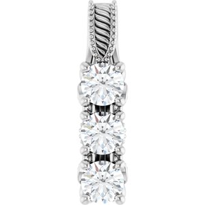 14K White 5/8 CTW Lab-Grown Diamond Pendant-Lab-Grown Diamond-3.8Mm :: 5/8 Ctw