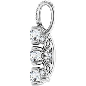 14K White 5/8 CTW Lab-Grown Diamond Pendant-Lab-Grown Diamond-3.8Mm :: 5/8 Ctw