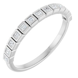 14K White 1/6 CTW Natural Diamond Anniversary Band-Square