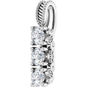14K White 5/8 CTW Lab-Grown Diamond Pendant-Lab-Grown Diamond-3.8Mm :: 5/8 Ctw