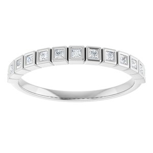 14K White 1/6 CTW Natural Diamond Anniversary Band-Square