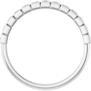 14K White 1/6 CTW Natural Diamond Anniversary Band-Square