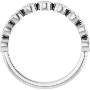 14K White 1/2 CTW Natural Diamond Anniversary Band-Round