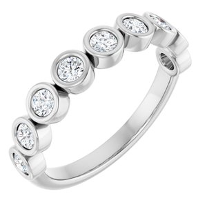 14K White 1/2 CTW Natural Diamond Anniversary Band-Round