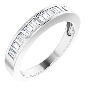 14K White 1/2 CTW Natural Diamond Anniversary Band-Square