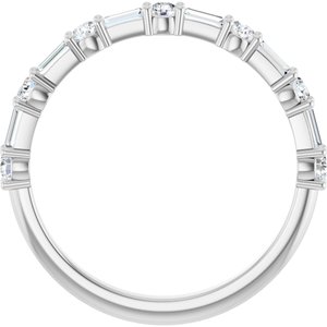 14K White 1/2 CTW Natural Diamond Anniversary Band-Straight Baguette