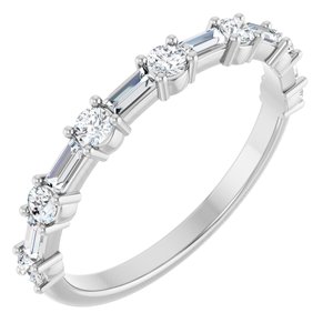 14K White 1/2 CTW Lab-Grown Diamond Anniversary Band-Straight Baguette
