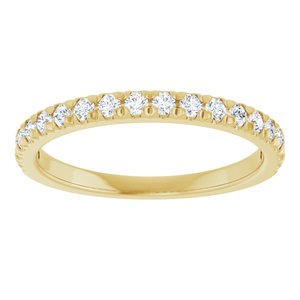 14K Yellow 1/3 CTW Lab-Grown Diamond French-Set Anniversary Band-Round
