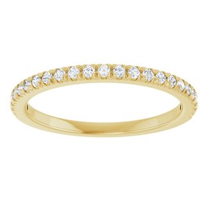 14K Yellow 1/4 CTW Lab-Grown Diamond French-Set Anniversary Band-Round