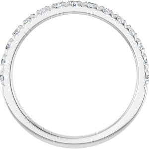 14K White 1/2 CTW Lab-Grown Diamond French-Set Anniversary Band-Round