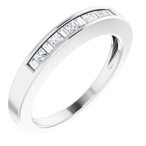 14K White 1/4 CTW Natural Diamond Anniversary Band-Square