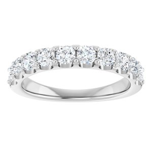 14K White 9/10 CTW Natural Diamond Anniversary Band-Round