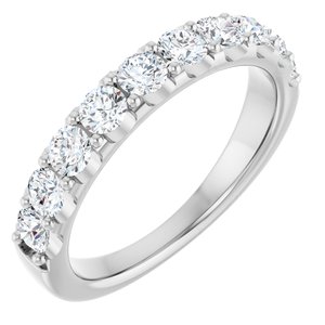 14K White 9/10 CTW Natural Diamond Anniversary Band-Round