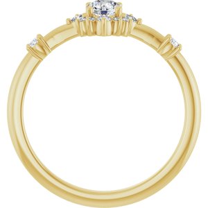 14K Yellow 3/8 CTW Lab-Grown Diamond Halo-Style Ring-Round-4 Mm