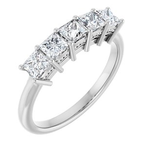 Platinum 1 CTW Natural Diamond Anniversary Band-Square