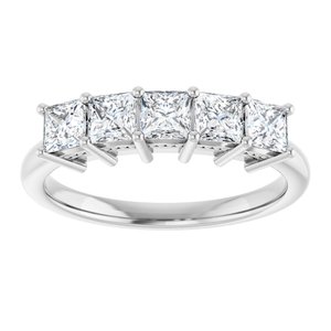 Platinum 1 CTW Natural Diamond Anniversary Band-Square