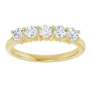 14K Yellow 5/8 CTW Natural Diamond Anniversary Band-Round