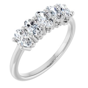 14K White 9/10 CTW Lab-Grown Diamond Anniversary Band-Oval