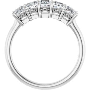 Platinum 1 CTW Natural Diamond Anniversary Band-Square