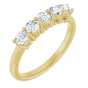 14K Yellow 5/8 CTW Natural Diamond Anniversary Band-Round