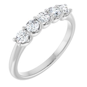 14K White 1/2 CTW Natural Diamond Anniversary Band-Round