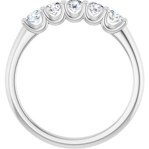 14K White 1/2 CTW Natural Diamond Anniversary Band-Round