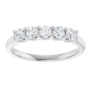 14K White 1/2 CTW Natural Diamond Anniversary Band-Round