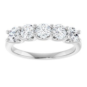 14K White 1 CTW Lab-Grown Diamond Anniversary Band-Round