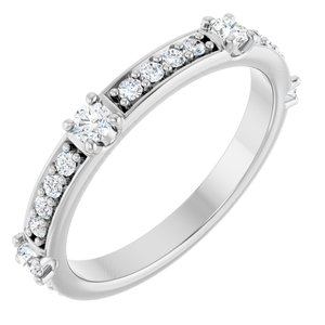Platinum 1/2 CTW Natural Diamond Anniversary Band-Round