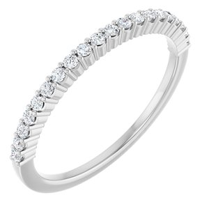 14K White 1/6 CTW Natural Diamond Anniversary Band-Round