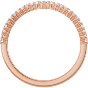 14K Rose 1/8 CTW Natural Diamond Anniversary Band 26 round faceted stones-Round
