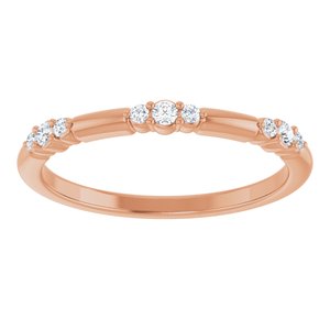 14K Rose 1/8 CTW  Natural Diamond Stackable Ring-Round