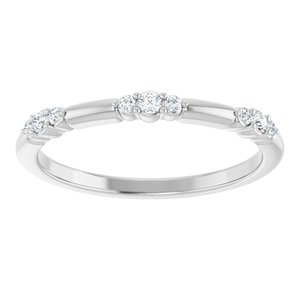 14K White 1/8 CTW  Natural Diamond Stackable Ring-Round