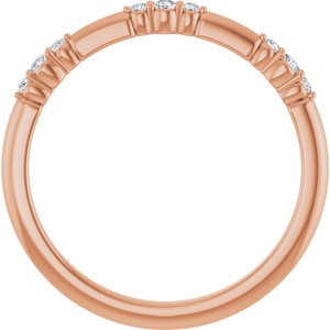 14K Rose 1/8 CTW  Natural Diamond Stackable Ring-Round