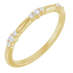 14K Yellow 1/8 CTW  Natural Diamond Stackable Ring-Round