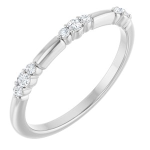 14K White 1/8 CTW  Natural Diamond Stackable Ring-Round