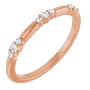 14K Rose 1/8 CTW  Natural Diamond Stackable Ring-Round