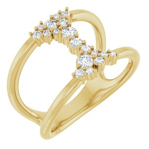 14K Yellow 1/3 CTW Lab-Grown Diamond Negative Space Ring-Round
