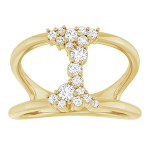 14K Yellow 1/3 CTW Lab-Grown Diamond Negative Space Ring-Round