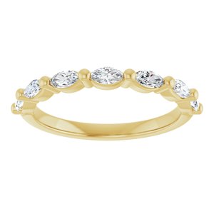 14K Yellow 1/2 CTW Natural Diamond Anniversary Band-Marquise