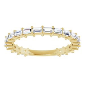 14K Yellow 5/8 CTW Natural Diamond Anniversary Band-Straight Baguette