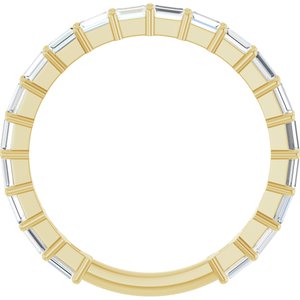 14K Yellow 5/8 CTW Natural Diamond Anniversary Band-Straight Baguette