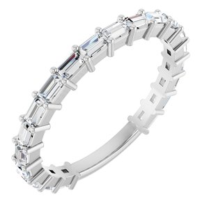 14K White 5/8 CTW Natural Diamond Anniversary Band-Straight Baguette