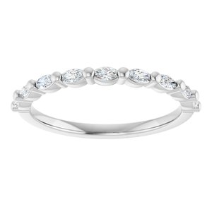 14K White 1/4 CTW Natural Diamond Anniversary Band-Marquise