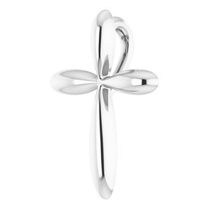 Sterling Silver 14.65x11.2 mm Cross Pendant-Polished