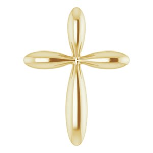 14K Yellow 14.65x11.2 mm Cross Pendant-Polished