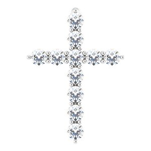 14K White 1/4 CTW Lab-Grown Diamond Cross Pendant-Lab-Grown Diamond-14.6 X 10.5 Mm